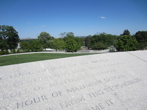 Le mémorial de Kennedy, avec l'un de ses discours