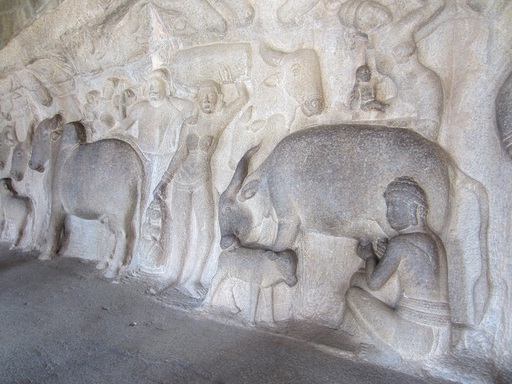 Scène pastorale sur le fond du temple