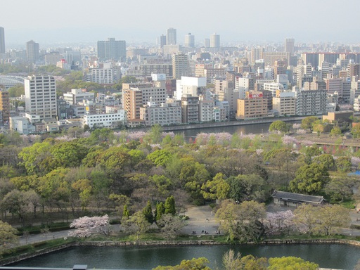 Vue de la ville depuis le dernier étage du château