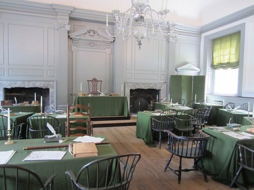 La salle où ont été signées la Déclaration d'Indépendance et la Constitution