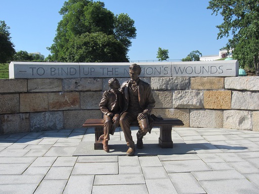 Statue commémorant la visite de Lincoln