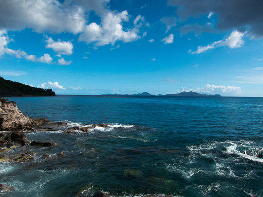 View of Les Saintes from the southernmost point of Basse-Terre, the "Phare Blanc" firehouse
